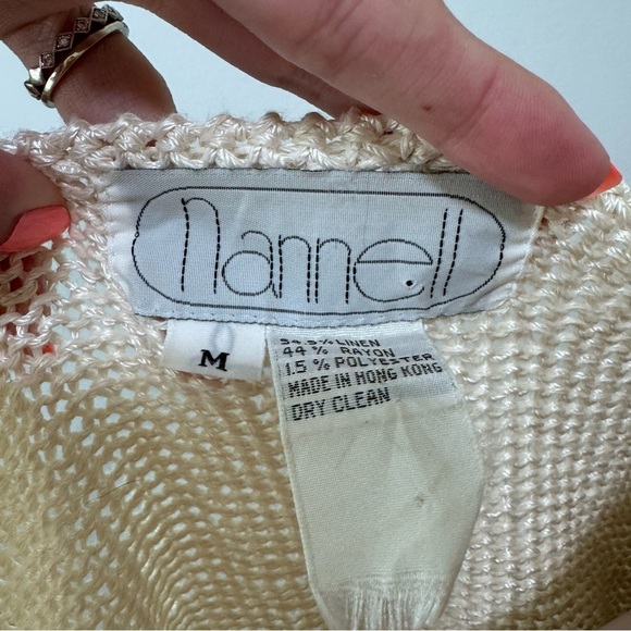 Nannell Vintage Beaded Pearl Leopard Cheetah Pink Unique Knit Sweater Medium - Picture 7 of 7